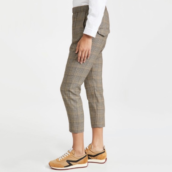 NWT Nili Lotan Delancy Wool Plaid Crop Pants in Brown/Black/Tan Sz S - Picture 6 of 16